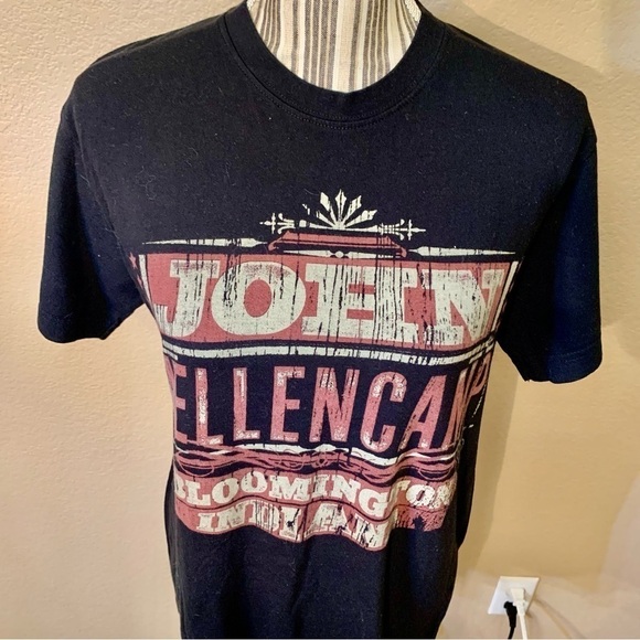 Vintage John Mellencamp Concert Tee Small Black Graphic Print Bloomington IN - Picture 2 of 11